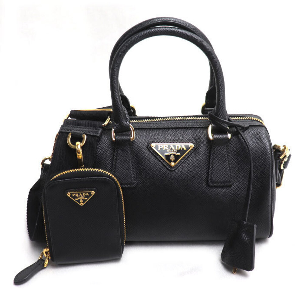 PRADA Saffiano Lux Shoulder Bag Black